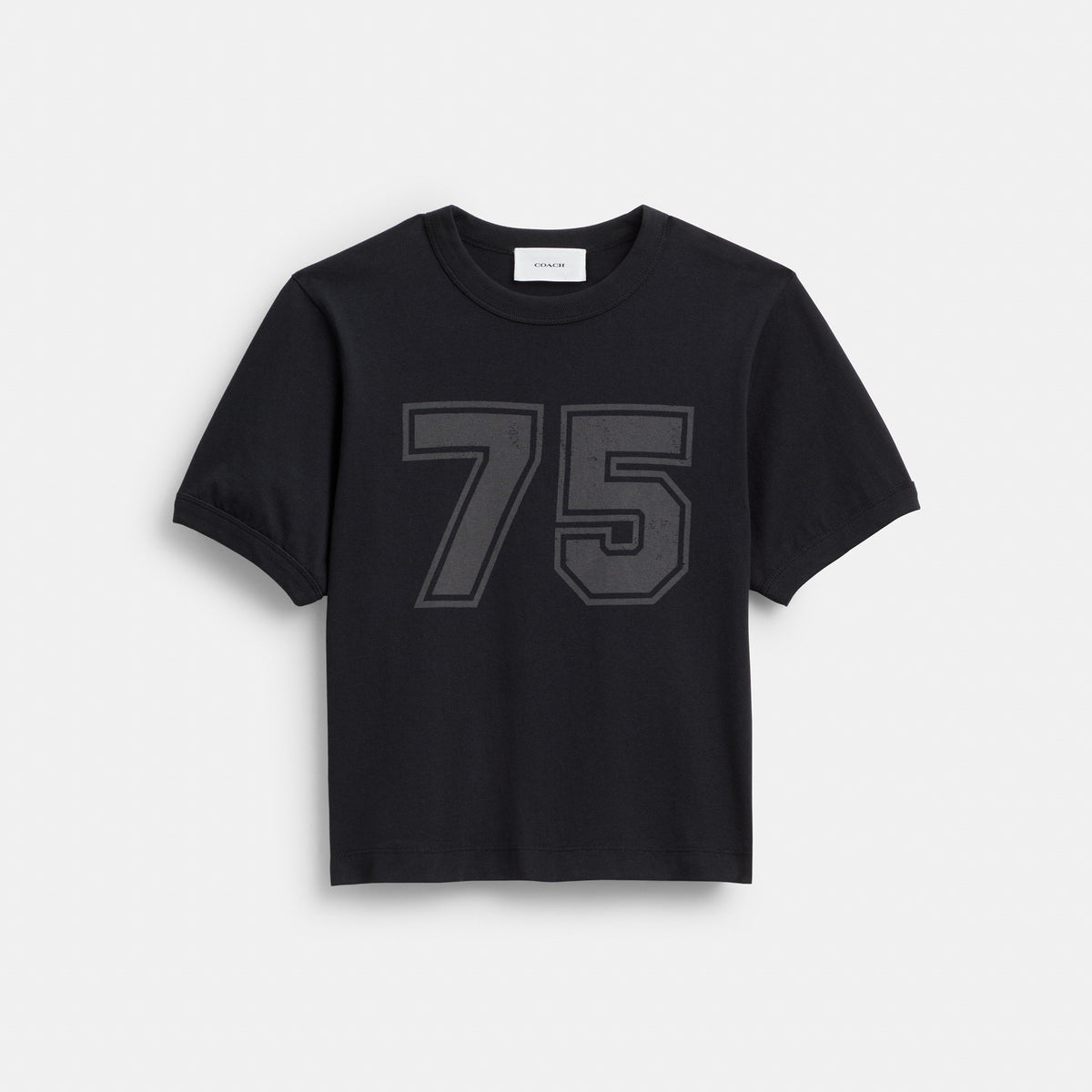 Coach Tonal Varsity T-Shirt In Organic Cotton - Black