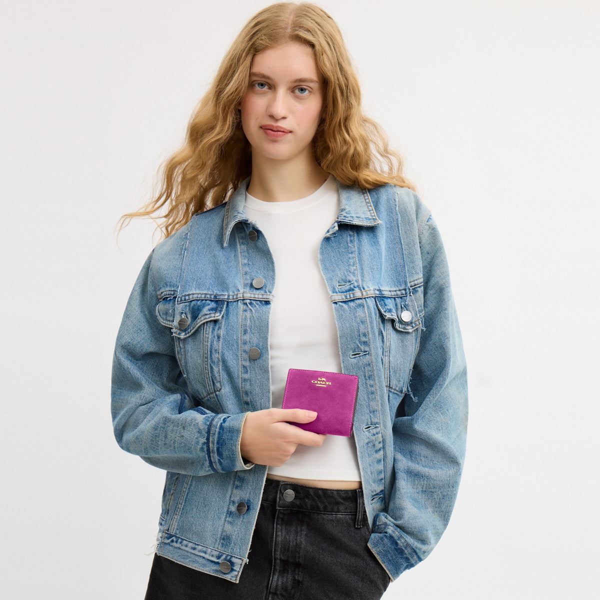 Coach Snap Wallet - Gold/Magenta (3)