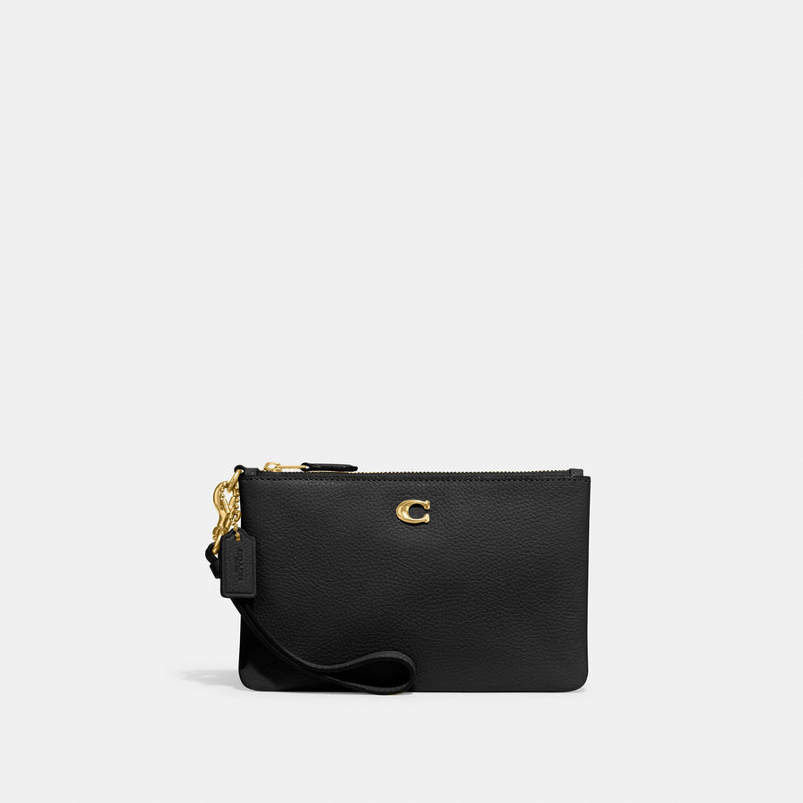 Coach Essential Small Wristlet - Brass/Black (Women's)