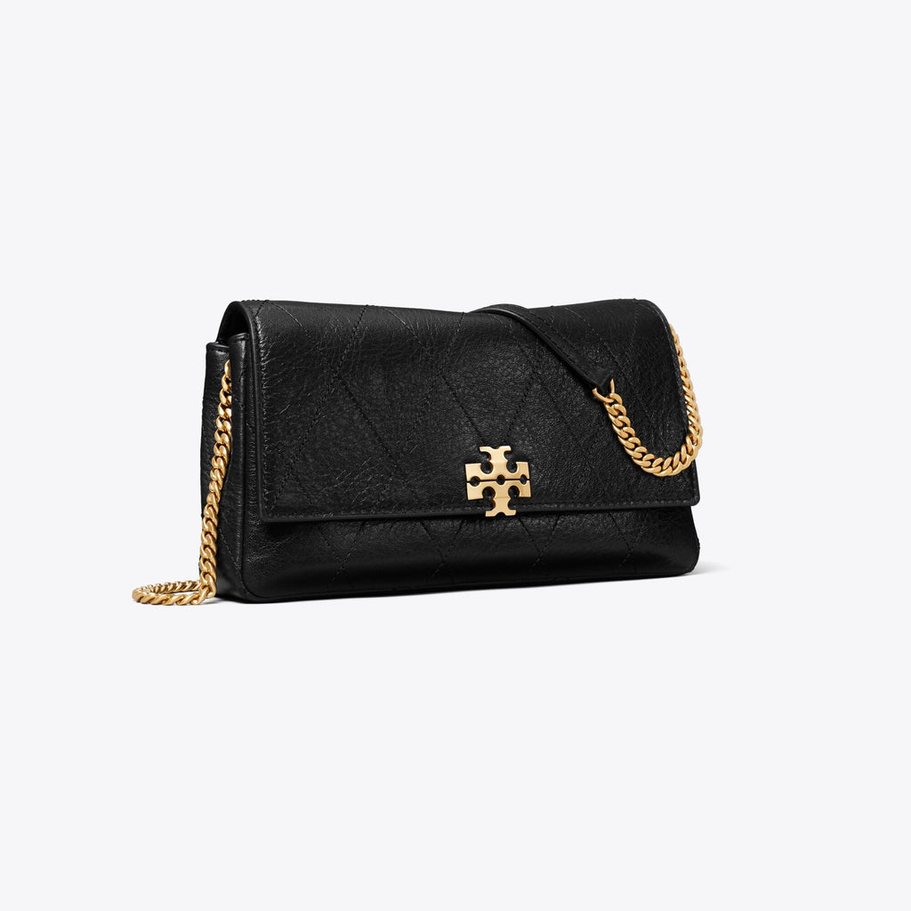 Tory Burch Charlie Quilted Chain Crossbody - Black