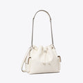 Tory Burch Charlie Quilted Drawstring Shoulder Bag - Light Cream