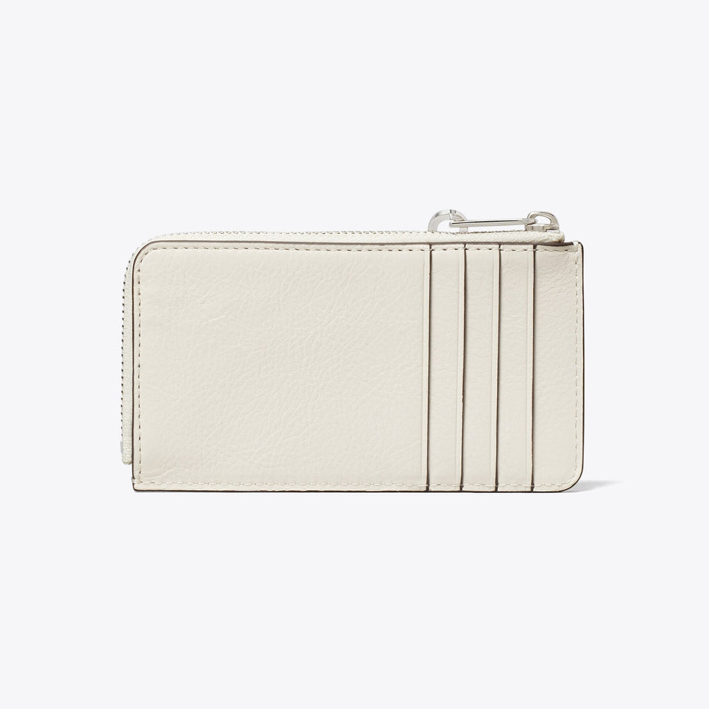 Tory Burch Charlie Quilted Zip Card Case - Light Cream / Charms - 3