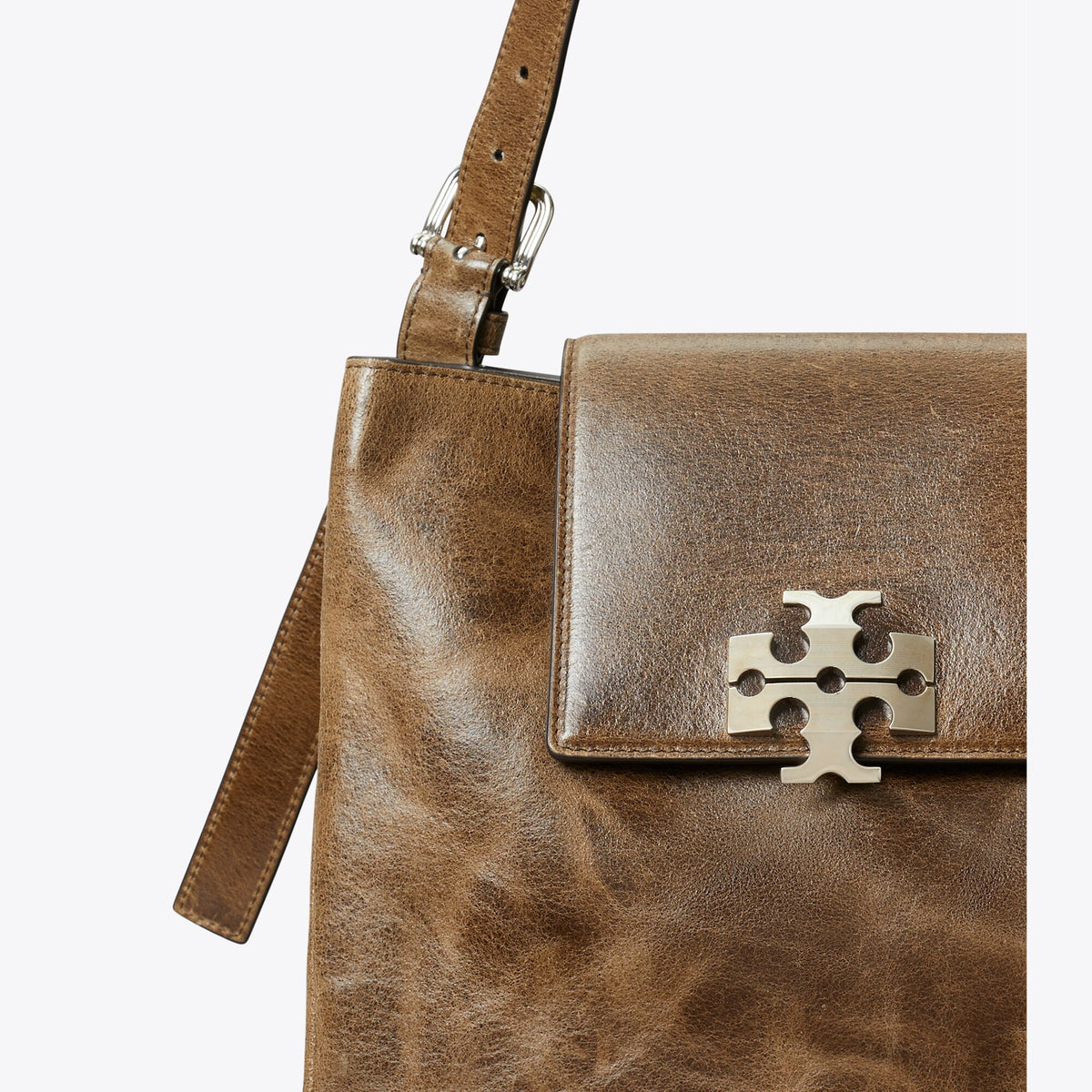 Tory Burch Charlie Runway Distressed Shoulder Bag - Brown Multi - 4