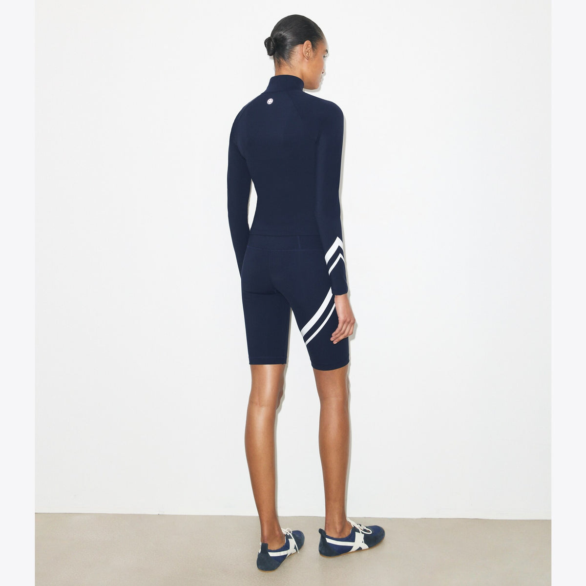 Tory Burch Chevron Bike Short - Tory Navy - 3