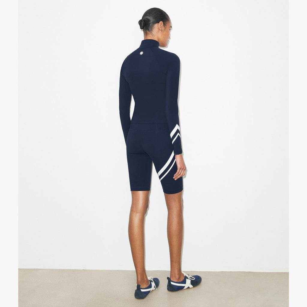 Tory Burch Chevron Bike Short - Tory Navy - 3