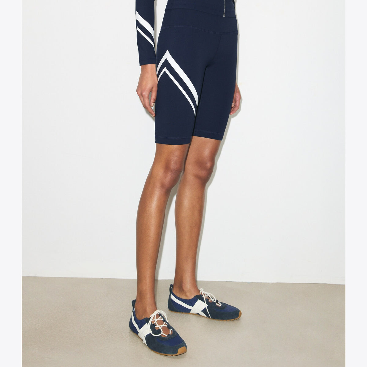 Tory Burch Chevron Bike Short - Tory Navy - 5