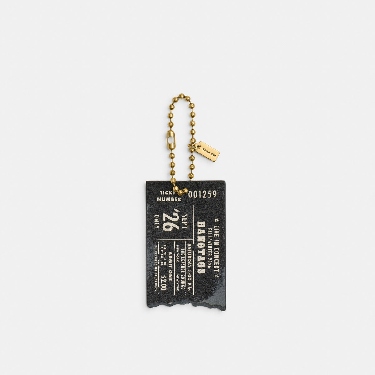 Coach Hangtags Concert Ticket Bag Charm - Brass/Black (Women's)