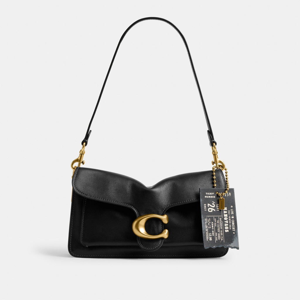 Coach Hangtags Concert Ticket Bag Charm - Brass/Black (Women's)