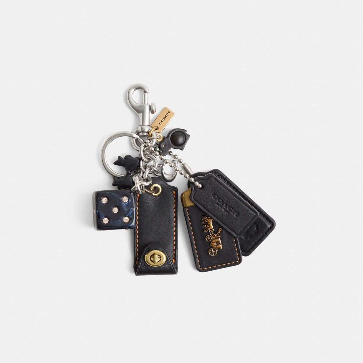 Coach Remade Cluster Bag Charm - Black/Grey Multi (Women's)