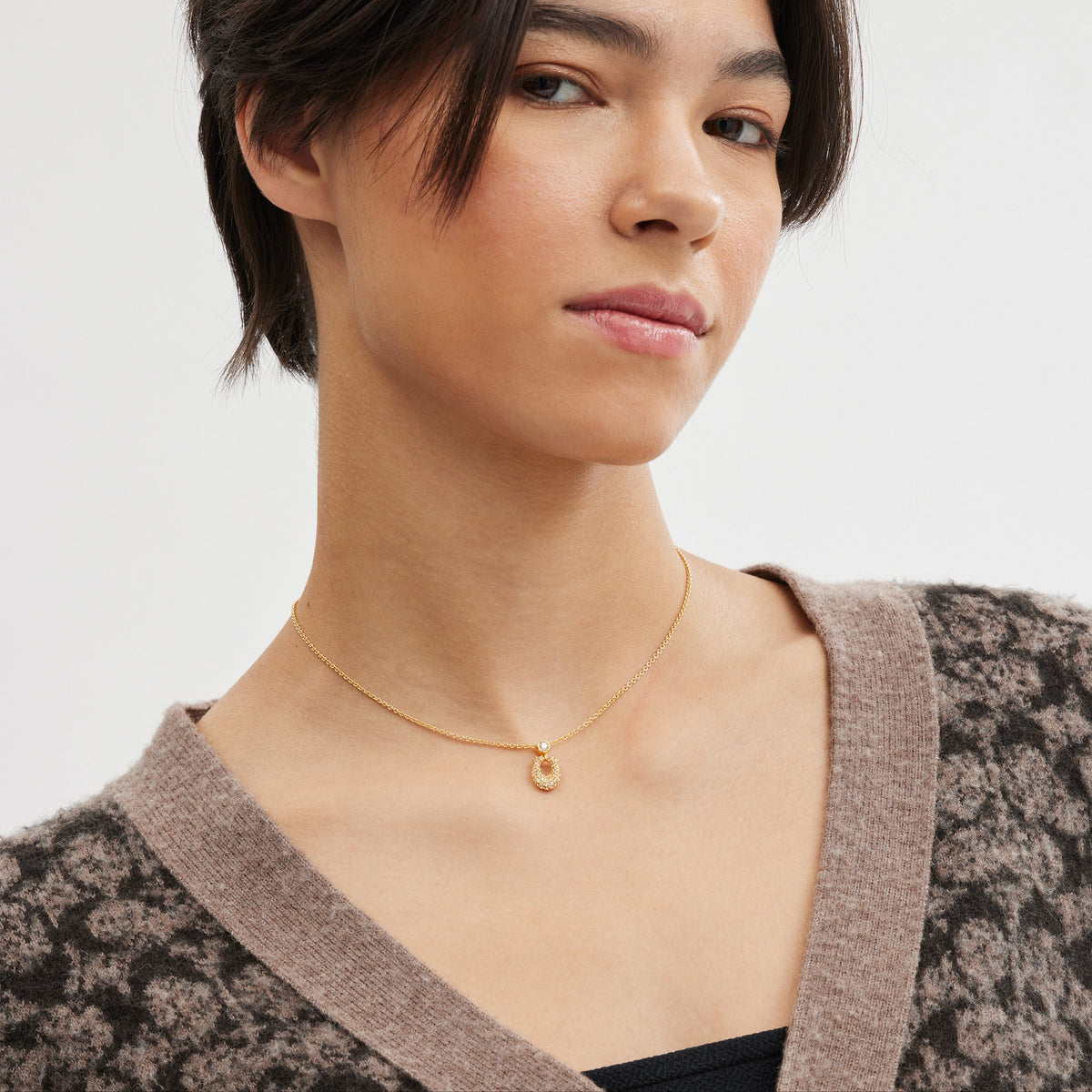 Coach Signature Pavé Necklace - Gold/Clear (2)