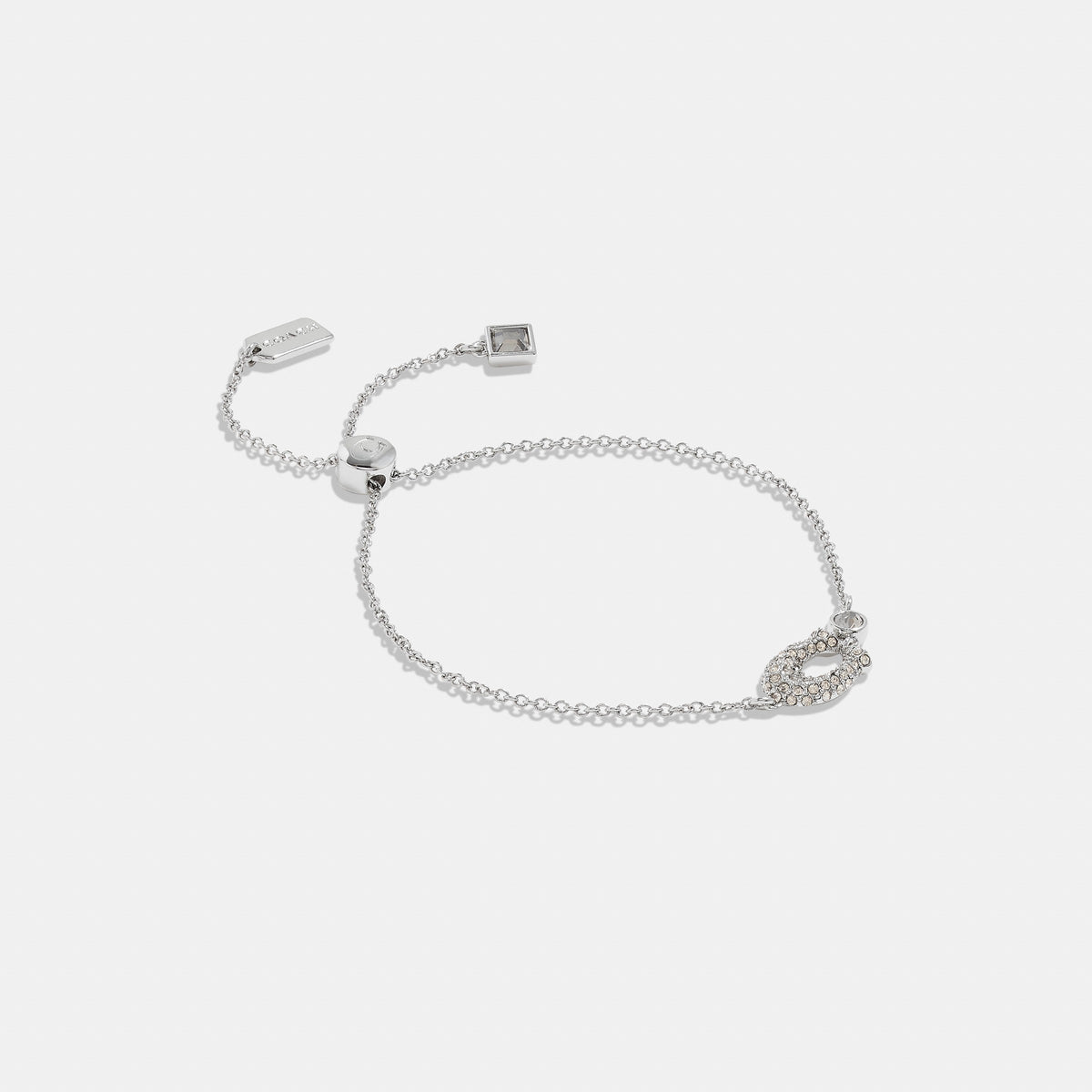 Coach Signature Pavé Slider Bracelet - Silver/Clear