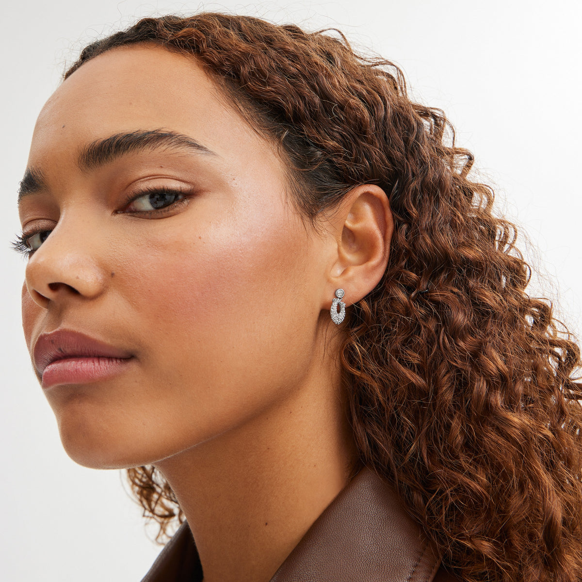 Coach Signature Pavé Earrings - Silver/Clear (2)