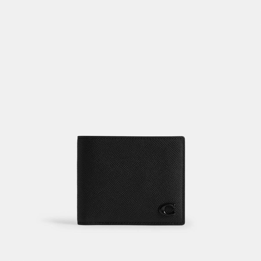 Coach 3-In-1 Wallet With Signature Canvas Interior - Black