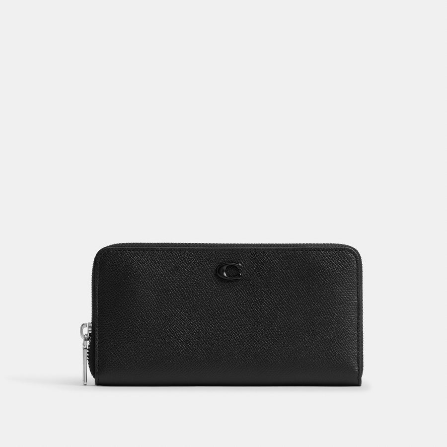 Coach Accordion Wallet With Signature Canvas Interior - Black