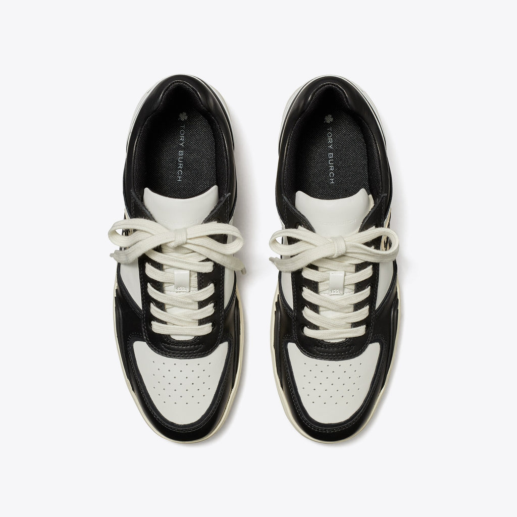 Tory Burch Clover Court Sneaker - White / Perfect Black - 4