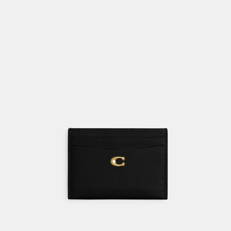 Coach Essential Card Case - Brass/Black (Women's)