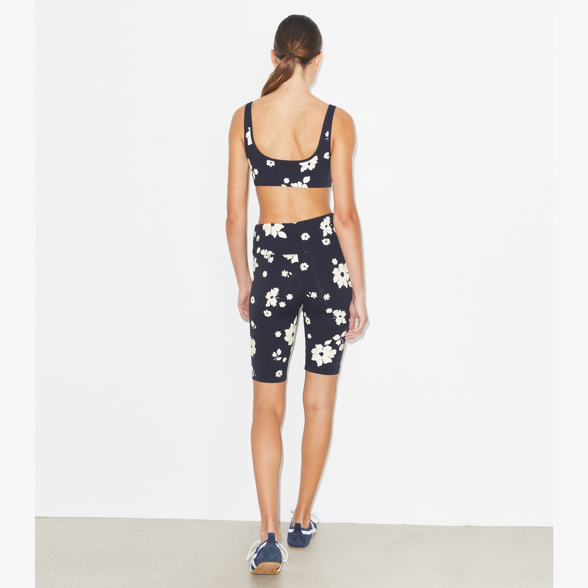 Tory Burch Compression Bike Short - Medium Navy Contrast Floral - 3