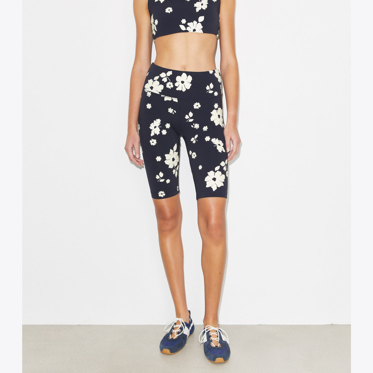 Tory Burch Compression Bike Short - Medium Navy Contrast Floral - 5