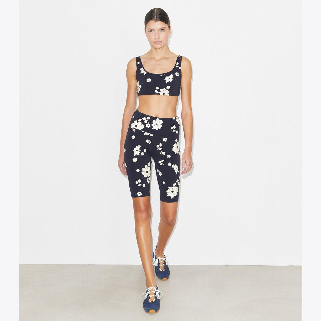 Tory Burch Compression Bike Short - Medium Navy Contrast Floral - 2