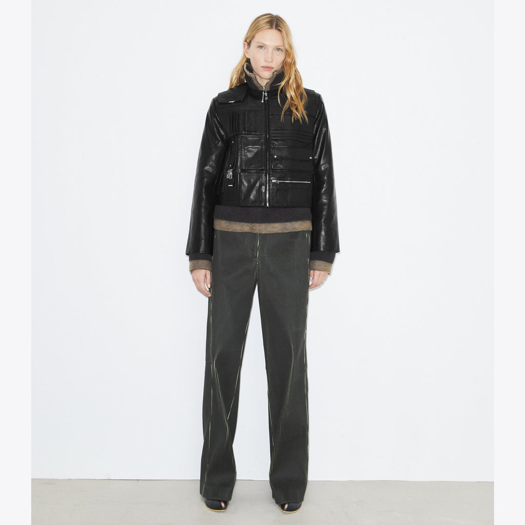 Tory Burch Corduroy Pant - Dark Brown / Bright Green - 2
