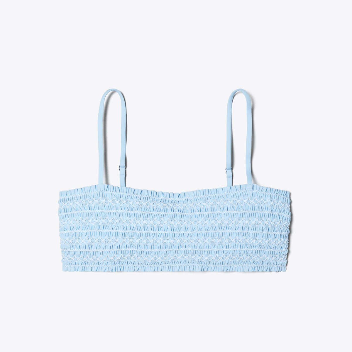 Tory Burch Costa Smocked Bandeau - Washed Sky / White