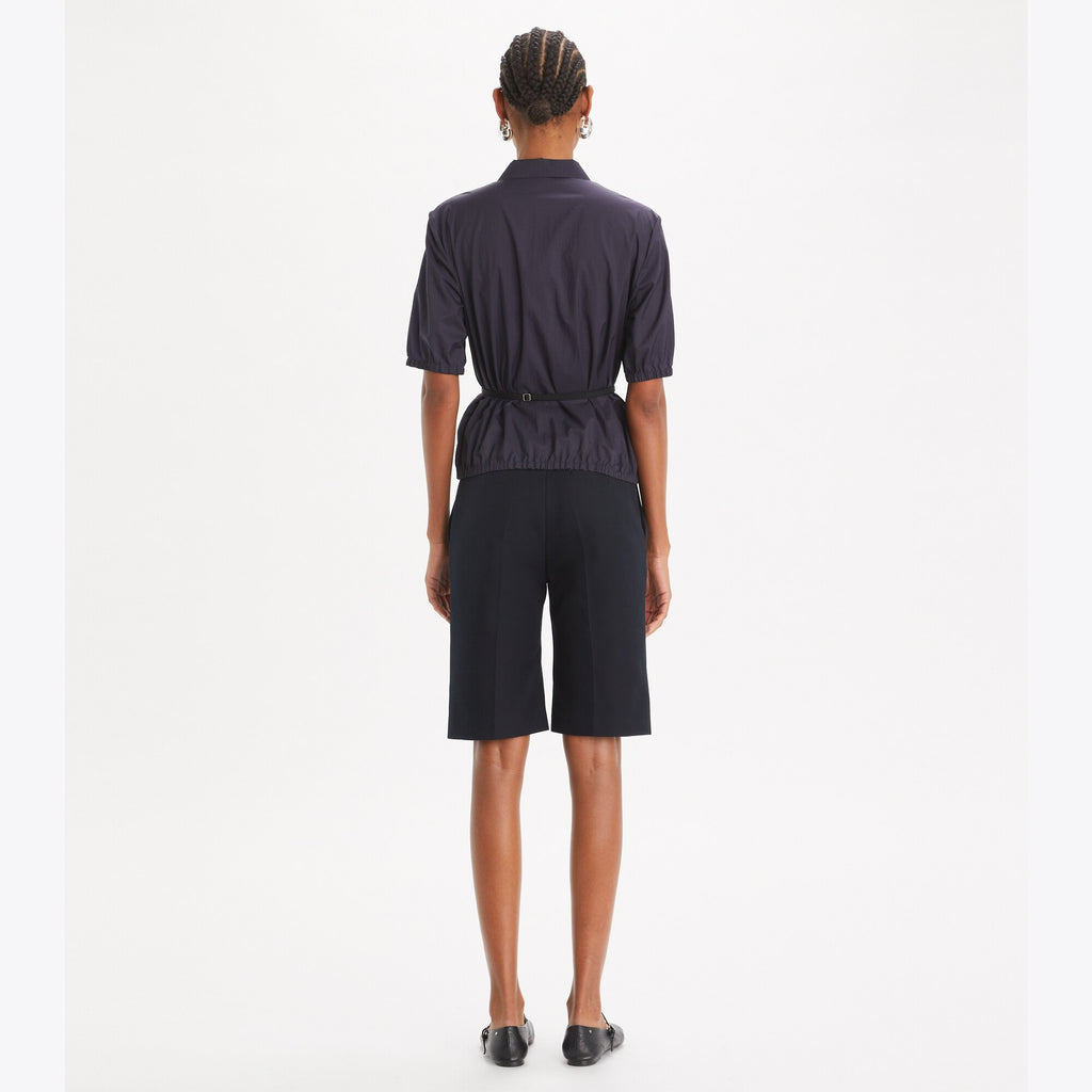 Tory Burch Cotton Bermuda Short - Midnight Ink - 3