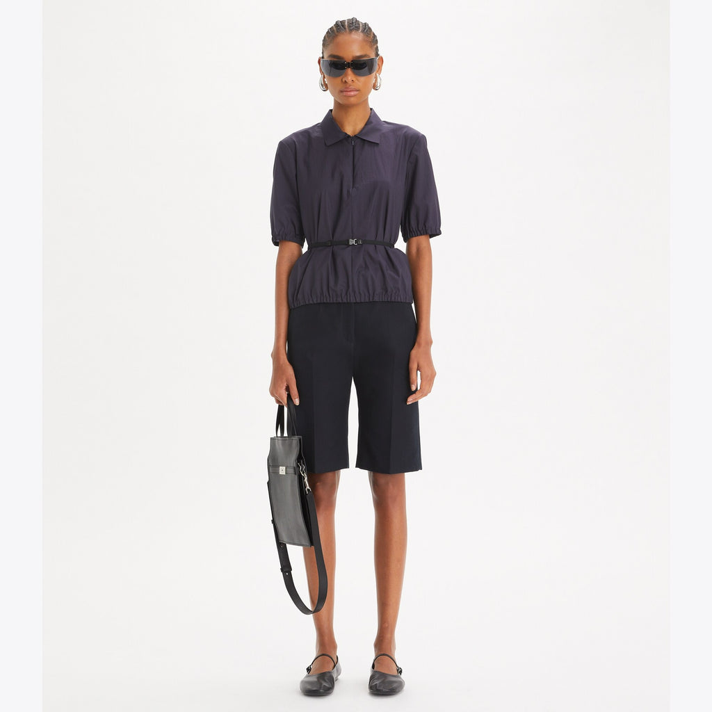 Tory Burch Cotton Bermuda Short - Midnight Ink - 2