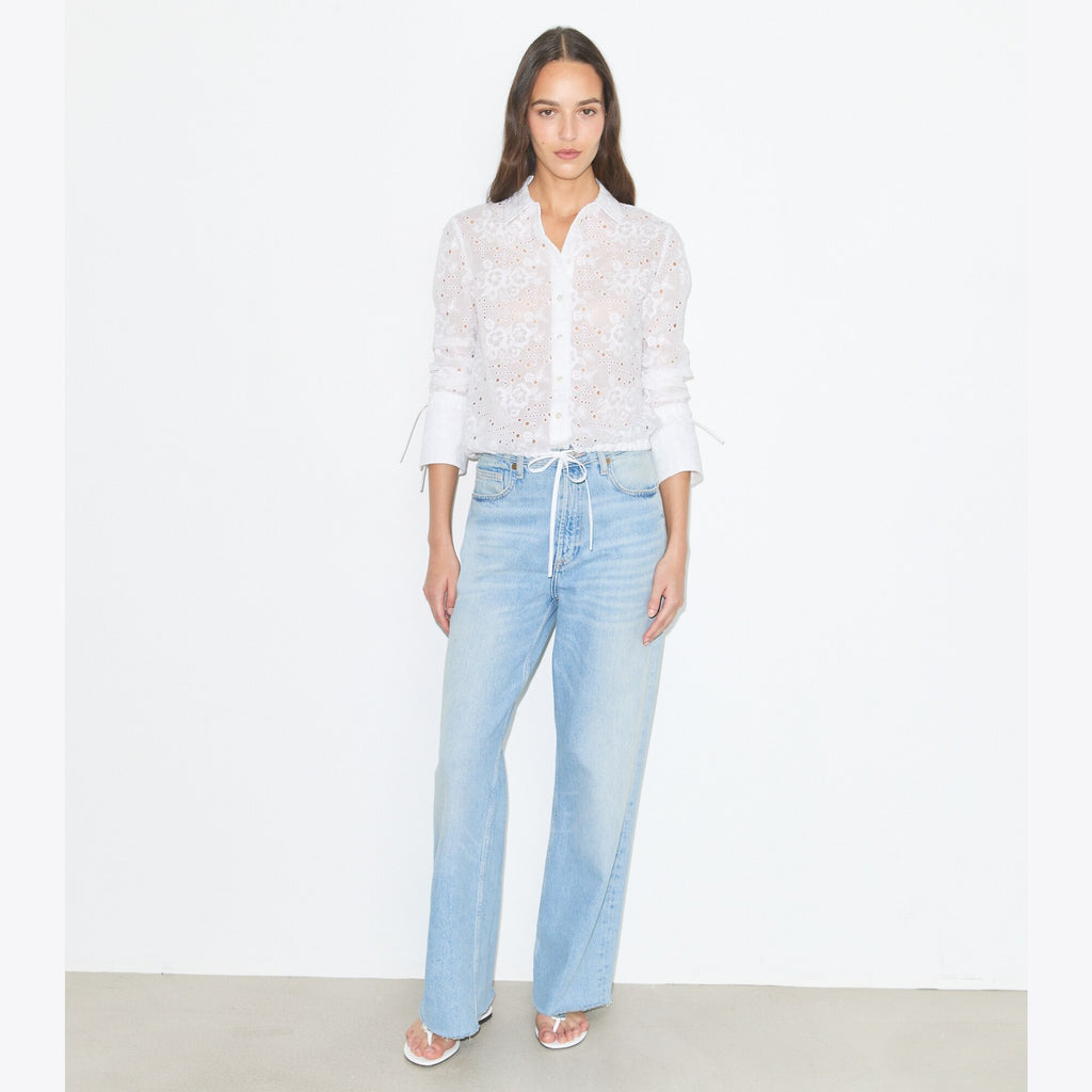 Tory Burch Cotton Eyelet Blouse - White - 6