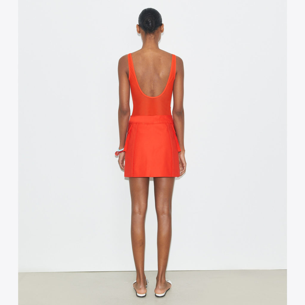 Tory Burch Cotton Mini Skirt - Blazing Red - 3