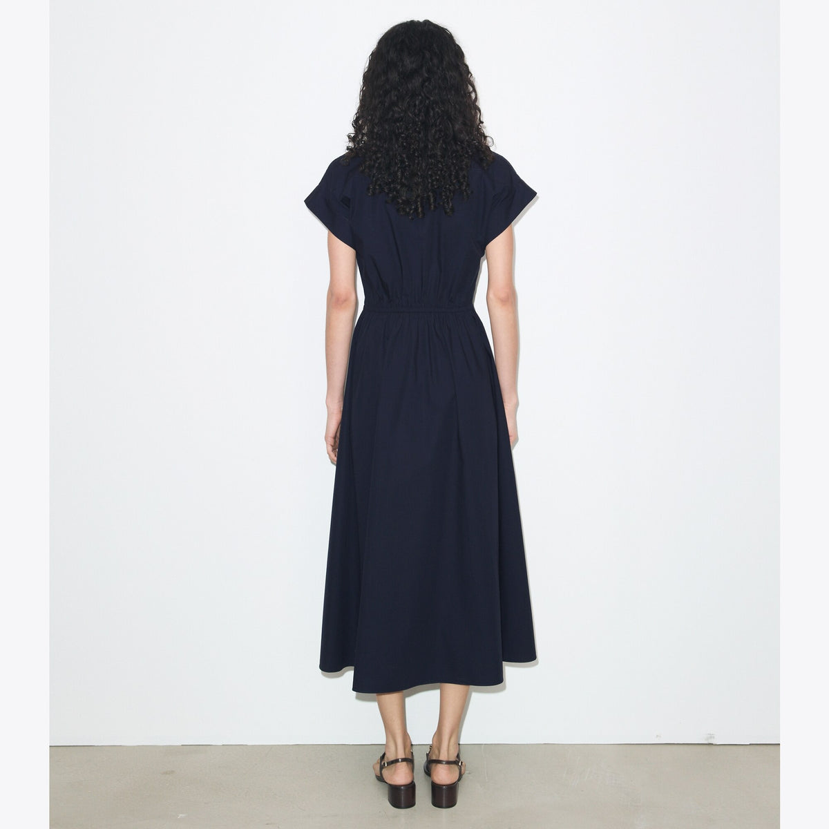 Tory Burch Cotton Poplin Shirtdress - Medium Navy - 3