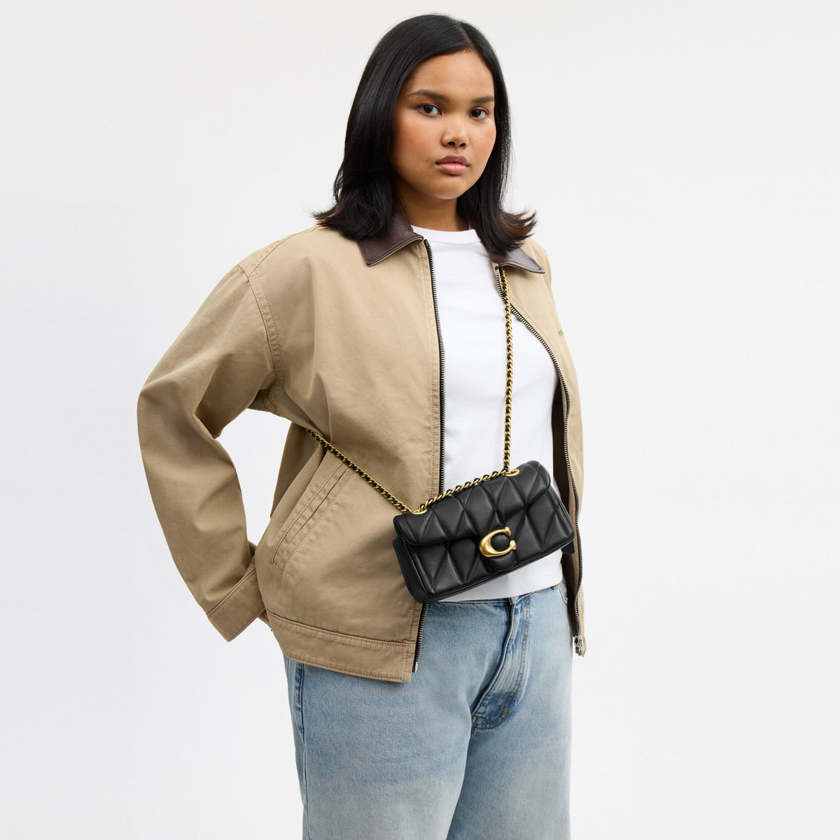 Coach Tabby Shoulder Bag 20 With Pillow Quilting - Brass/Black (Women's)