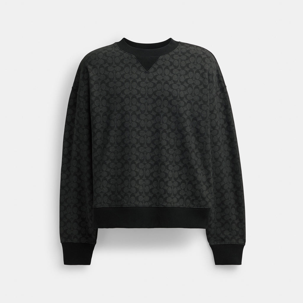 Coach Essential Signature Crewneck - Charcoal Signature