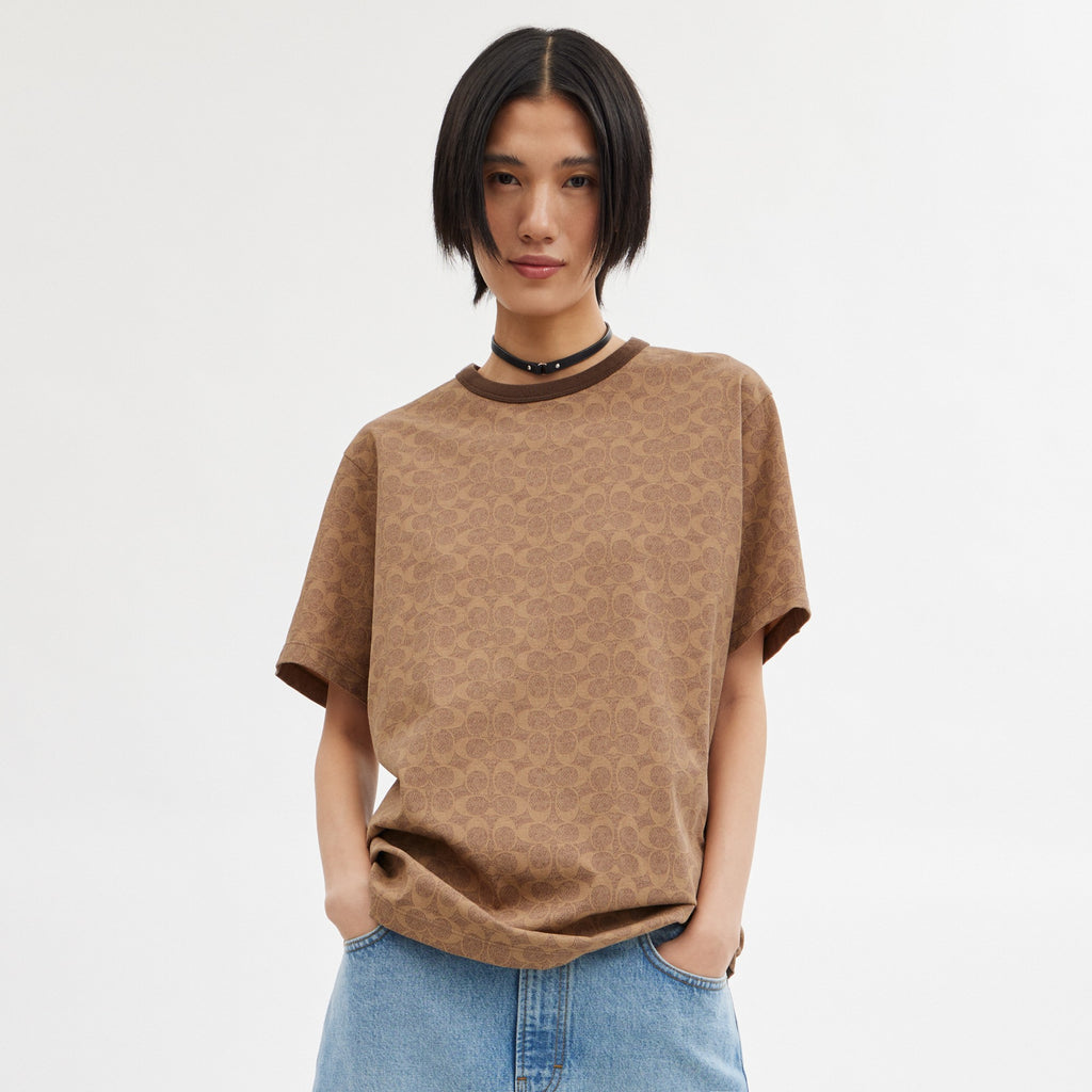 Coach Signature T-Shirt - Tan Signature (Men's)