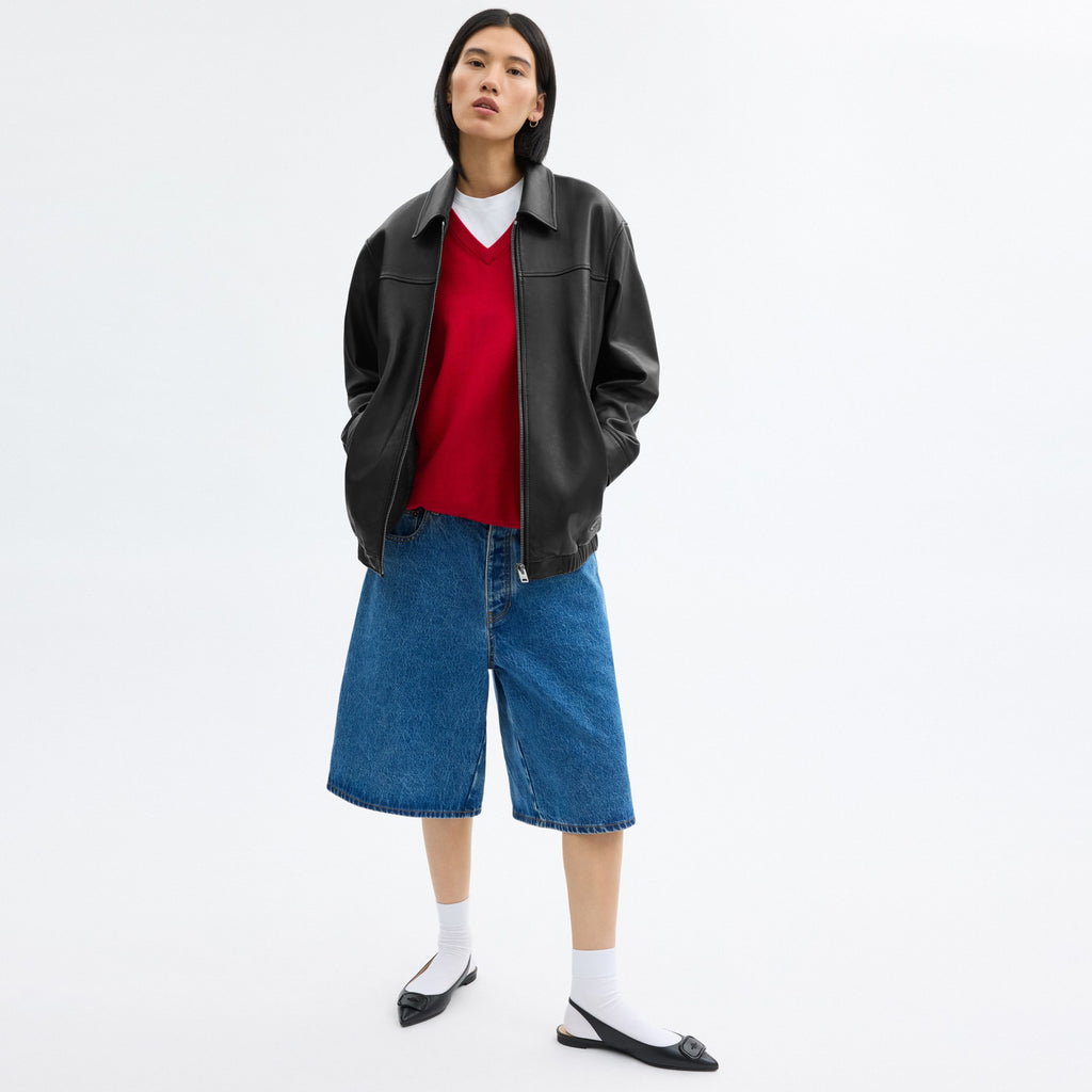 Coach Oversized Leather Jacket - Black (Women's)