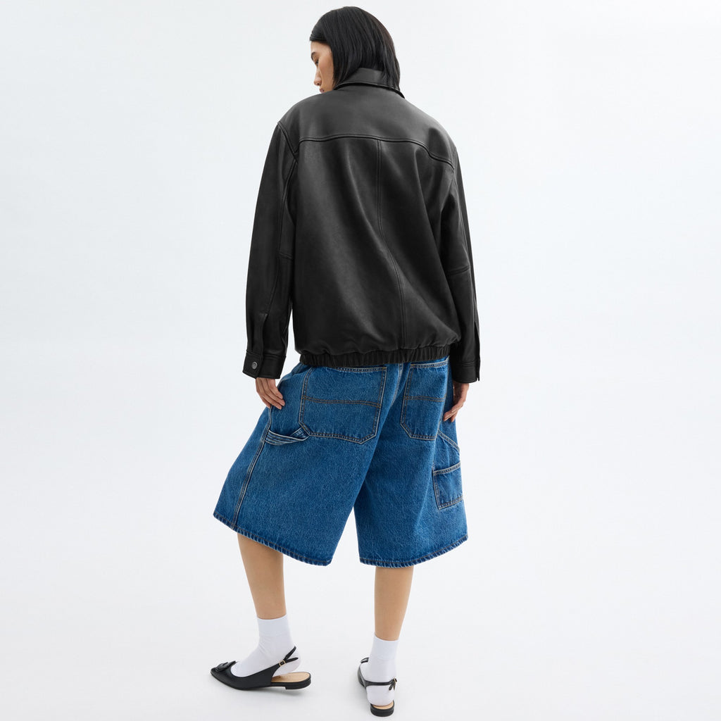 Coach Oversized Leather Jacket - Black (Women's)