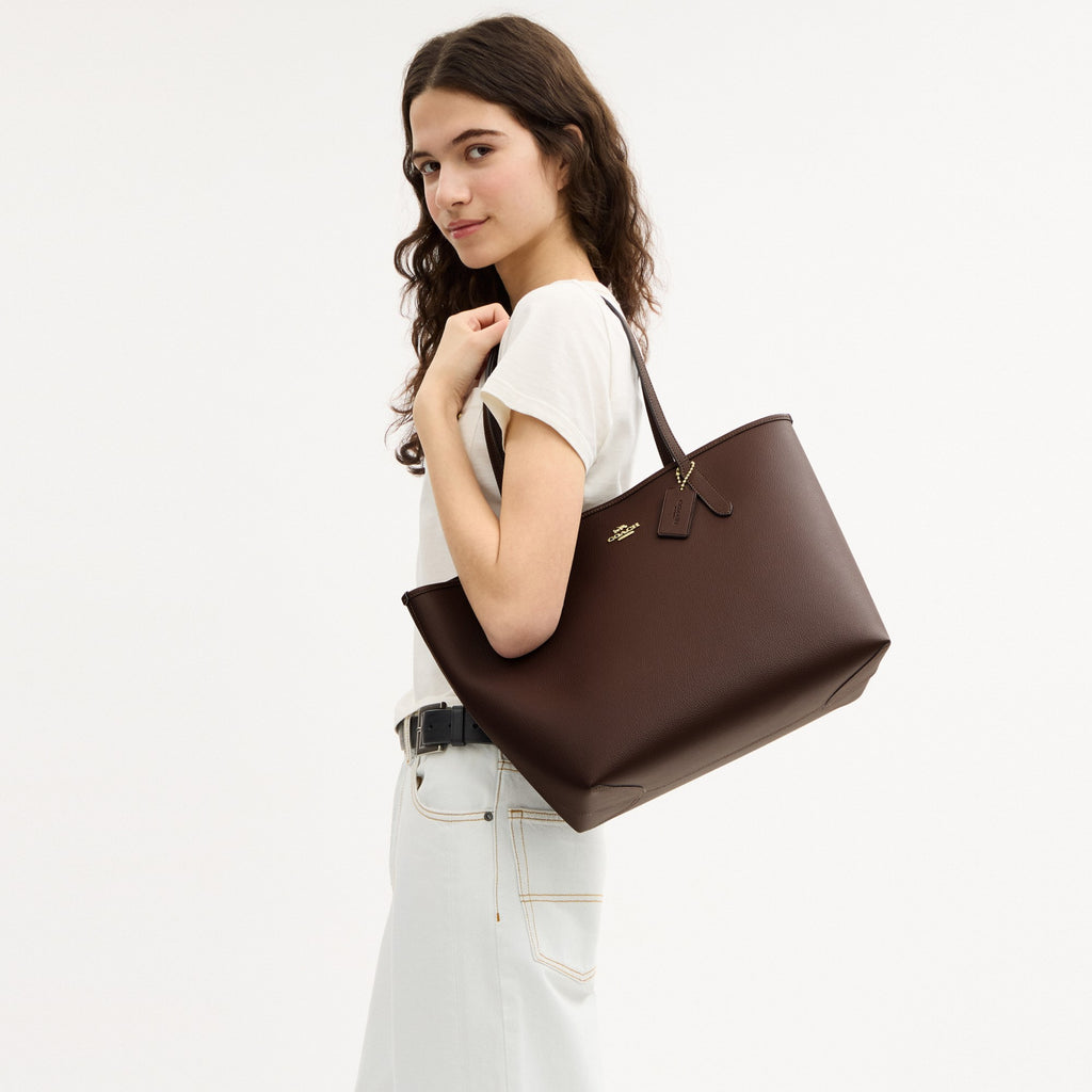 Coach City Tote Bag - Gold/Maple (Women's)