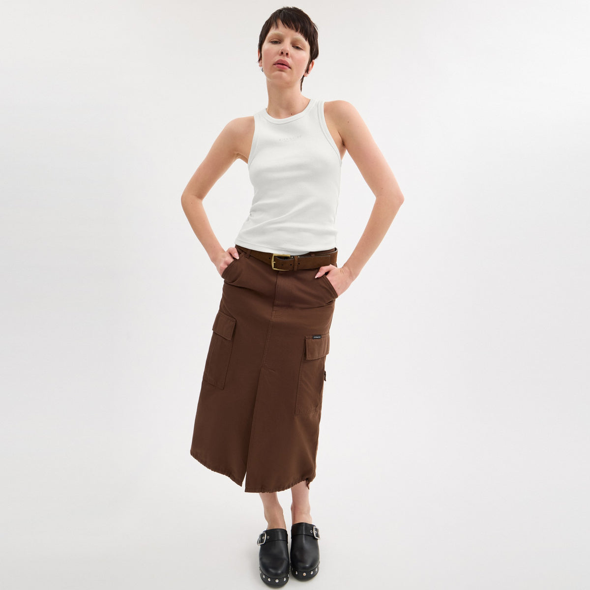 Coach New York Ribbed Tank Top - White (Women's)