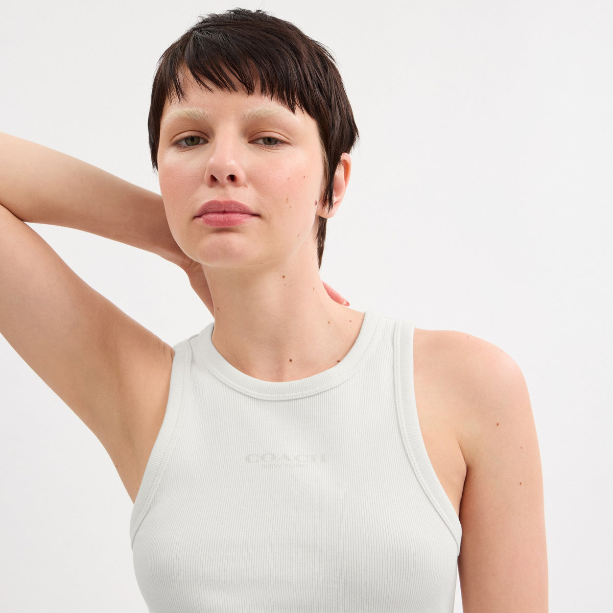 Coach New York Ribbed Tank Top - White (Women's)