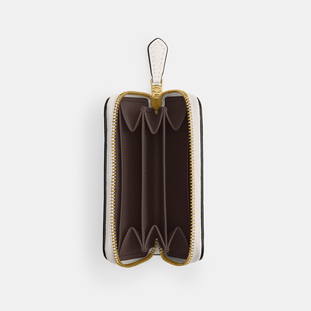 Coach Essential Small Zip Around Card Case - Brass/Chalk (2)