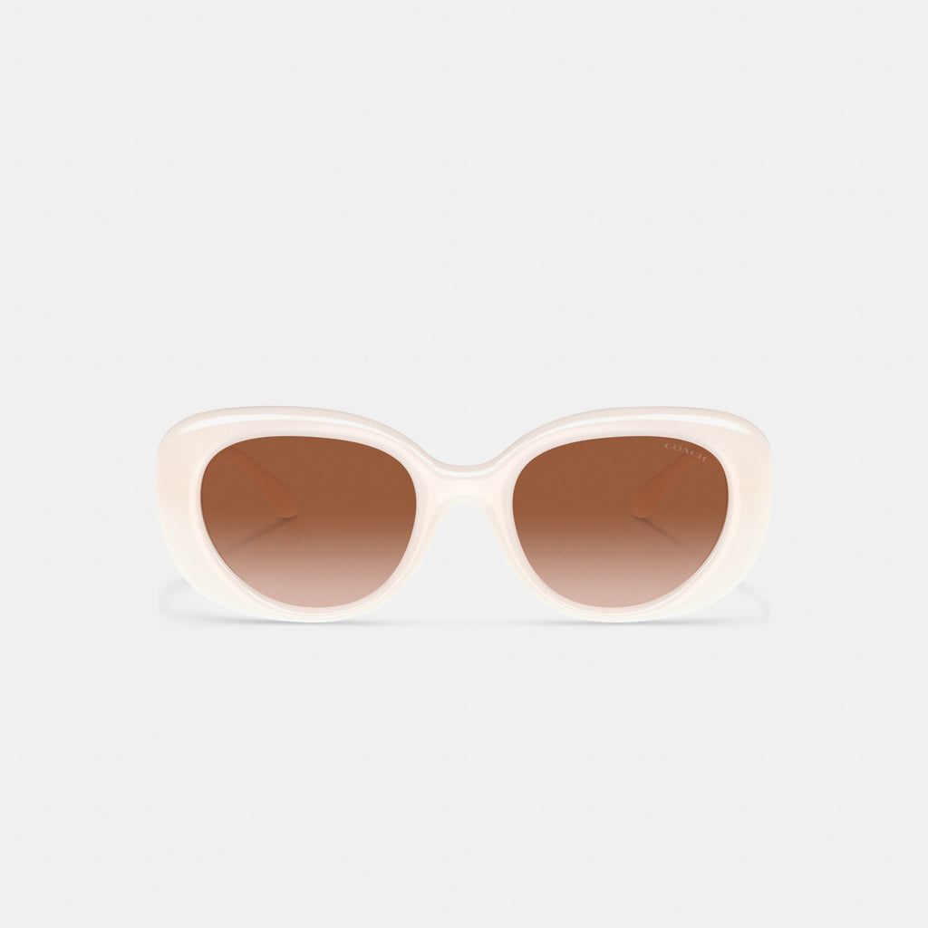 Coach C Hardware Round Sunglasses - Milky Ivory (2)