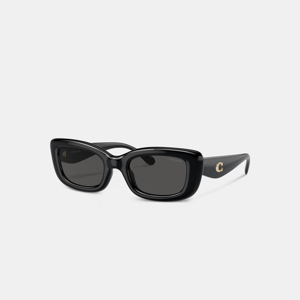 Coach C Hardware Narrow Rectangle Sunglasses - Black