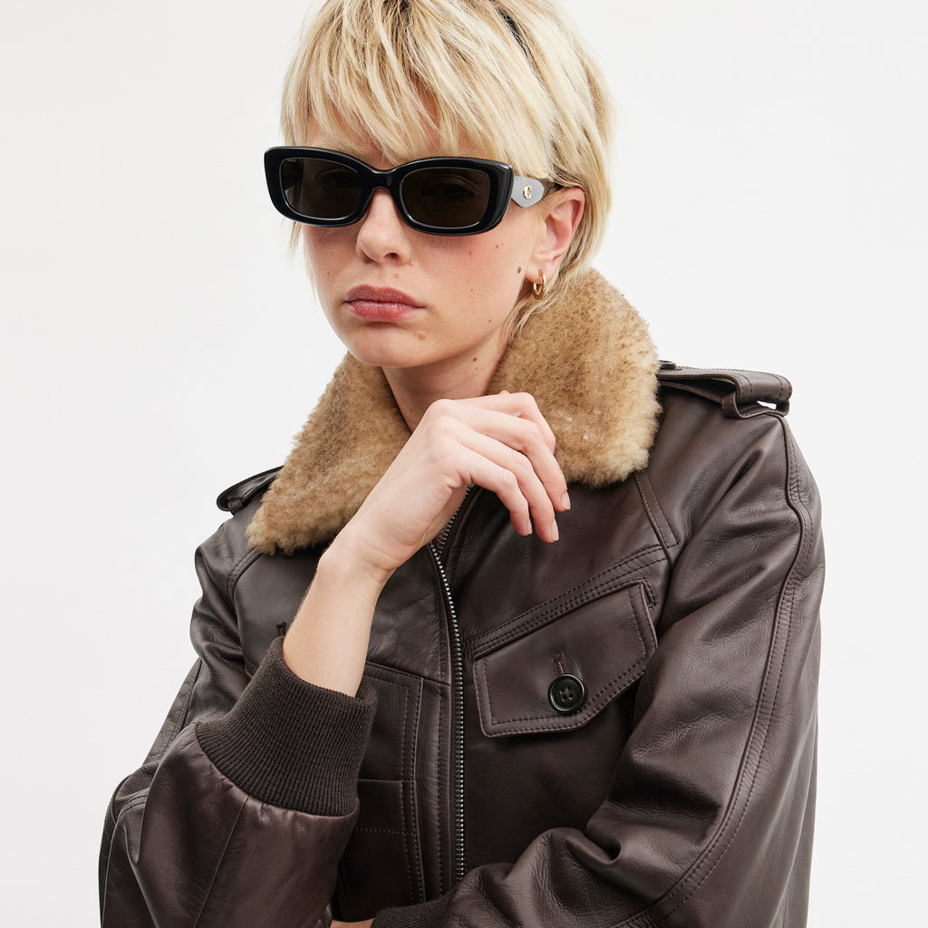 Coach C Hardware Narrow Rectangle Sunglasses - Black (4)