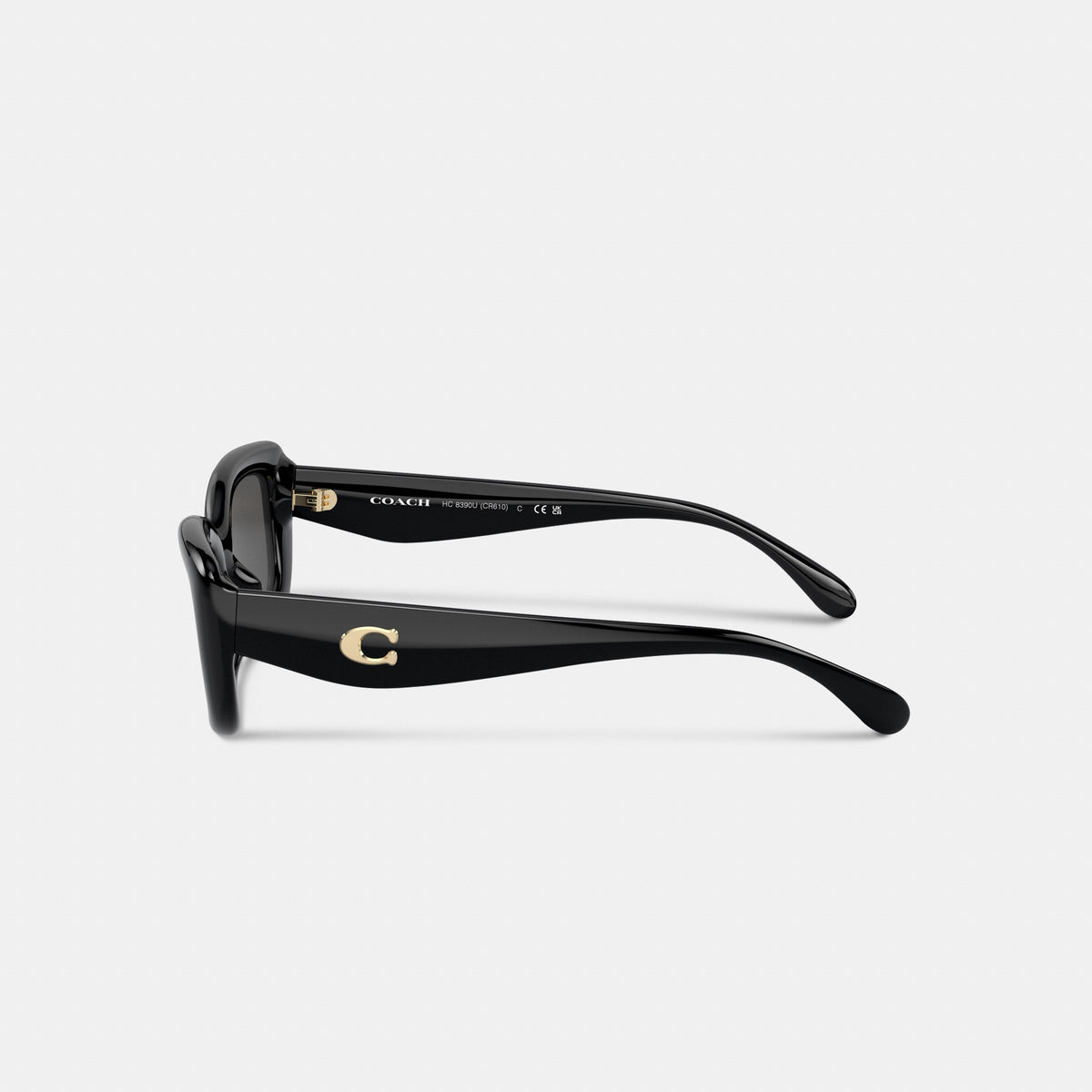 Coach C Hardware Narrow Rectangle Sunglasses - Black (3)