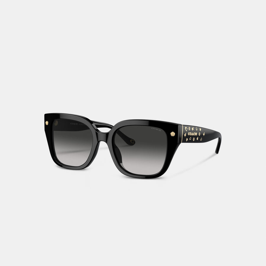 Coach Charms Oversized Square Sunglasses - Black (Women's)