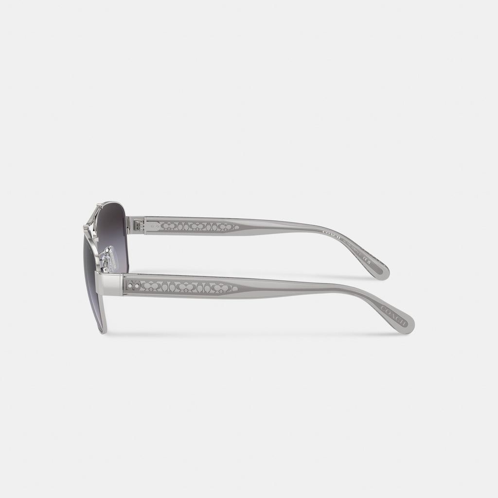 Coach Signature Ombré Narrow Pilot Sunglasses - Grey Gradient (3)