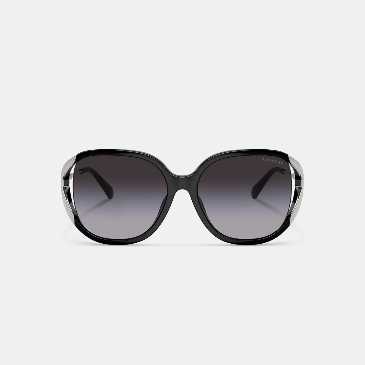 Coach Bandit Oversized Square Sunglasses - Black/Silver (2)