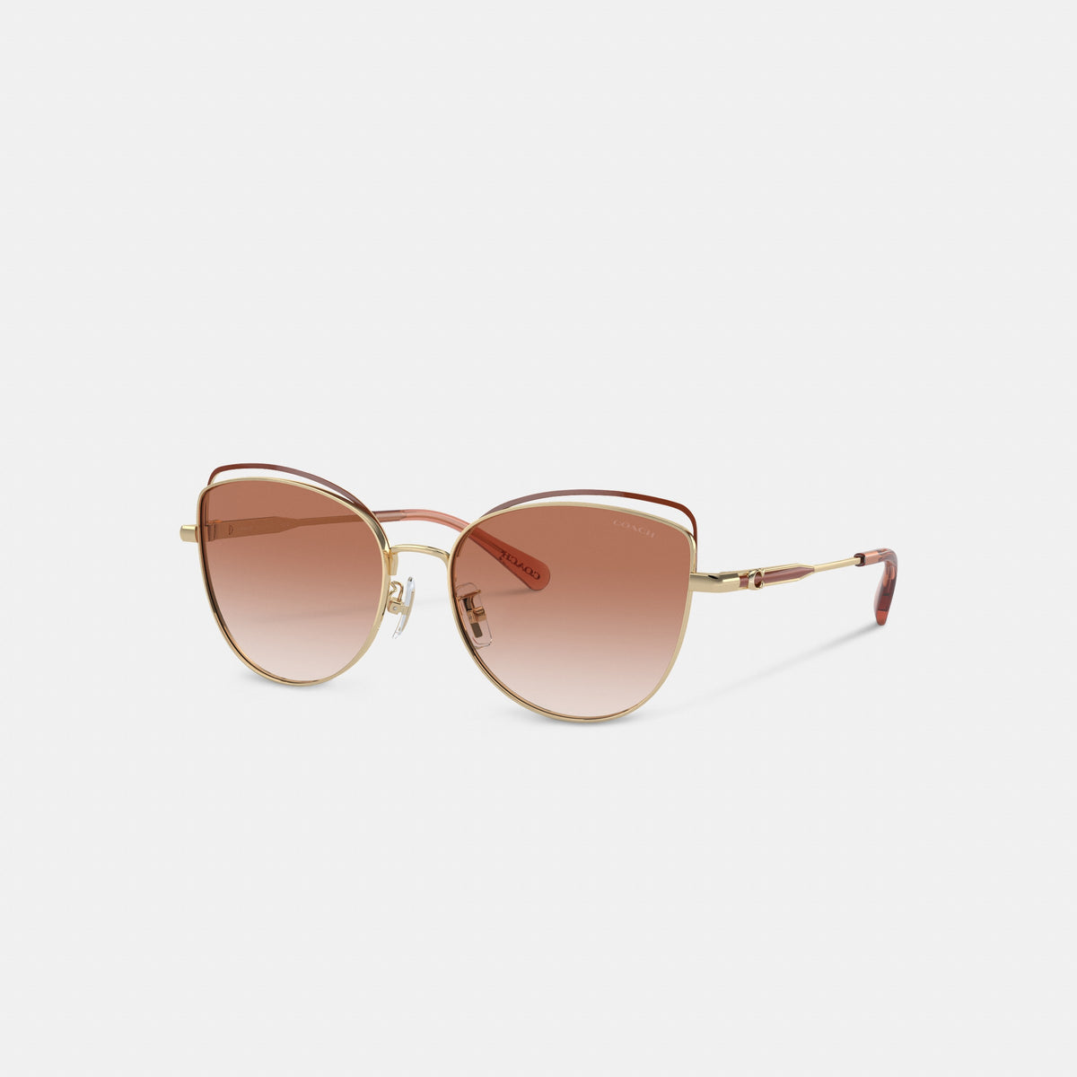 Coach Bandit Wire Oval Sunglasses - Pink/Brown