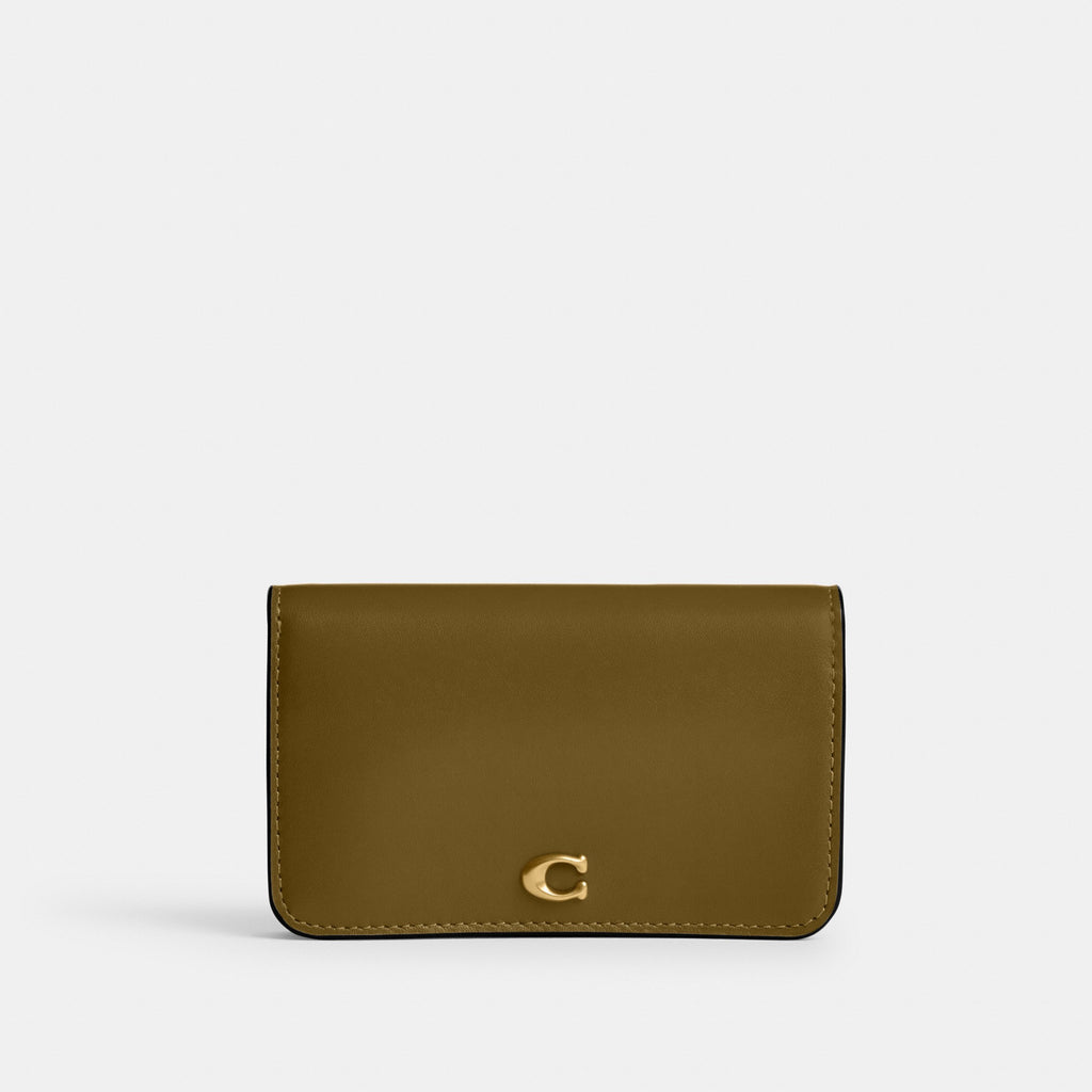 Coach Essential Slim Card Case - Brass/Muted Olive (Women's)