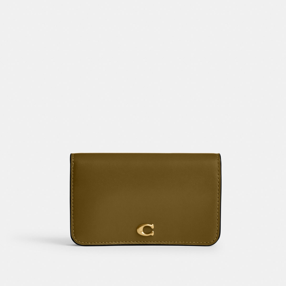 Coach Essential Slim Card Case - Brass/Muted Olive (Women's)