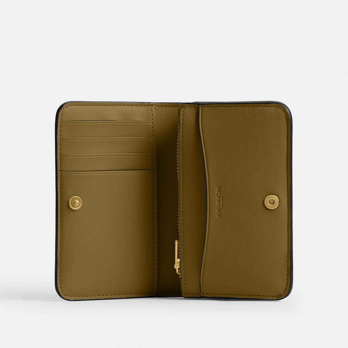 Coach Essential Slim Card Case - Brass/Muted Olive (Women's)